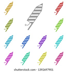 Fireworks multi color icon. Simple glyph, flat vector of Christmas joy icons for UI and UX, website or mobile application
