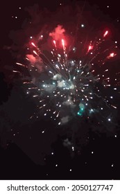 fireworks in the night sky