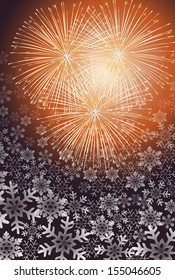 Fireworks night sky background