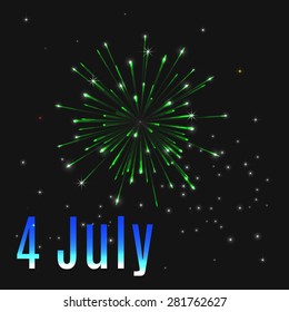 Fireworks in the night sky on the fourth of July.