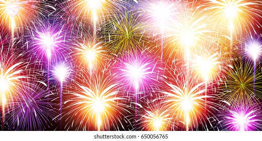 Fireworks Night Sky Summer Background