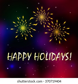 Fireworks in the night Sky Vector Illustration