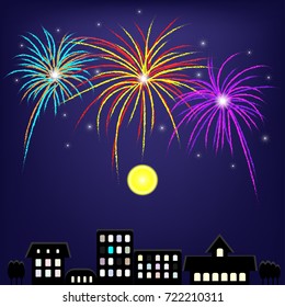 Fireworks in Night time
