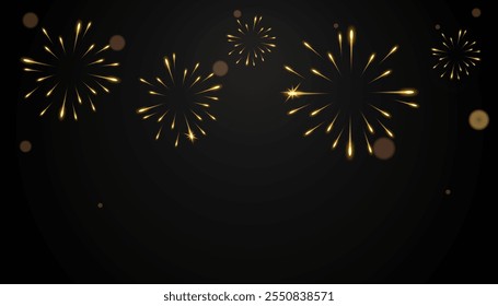 Fireworks em um plano de fundo preto. Para Ano Novo, feriados de Natal, casamentos, festivais, aniversários, feriados nacionais e campanhas publicitárias. Pode ser usado para cartões postais, cartazes, banners, animações.