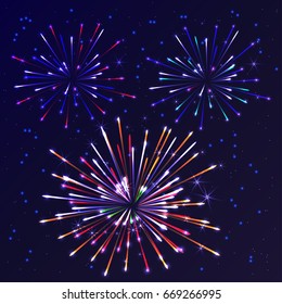 Fireworks on dark  background