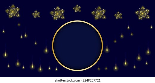 Fireworks on dark blue color background vector illustration