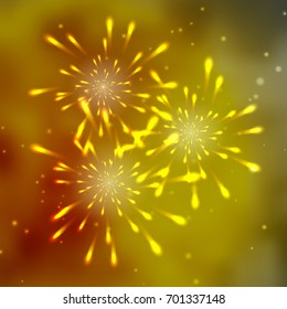 Fireworks on mix space background