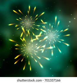 Fireworks on mixed space background