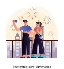 Fireworks On New Year’s Eve illustration concept