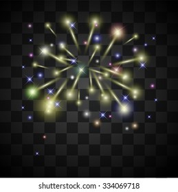 Fireworks on a transparent background vector