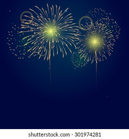 Fireworks on twilight background