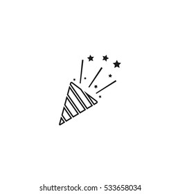 fireworks outline icon vector, can be used for web and mobile design