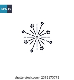 Fireworks outline icon Vector illustration