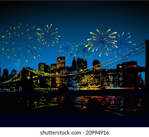 Fireworks over the city