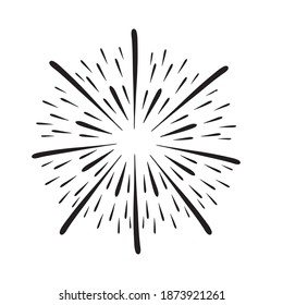 fireworks party celebration event festive line design vector illustration