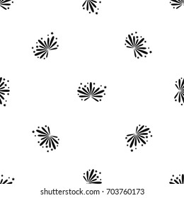 Fireworks pattern repeat seamless in black color for any design. Vector geometric illustration