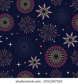 Fireworks pattern with various design for new year celebration