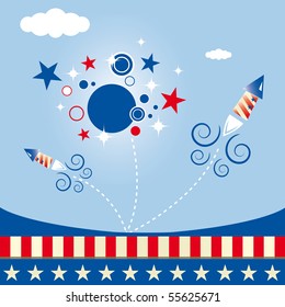 fireworks . A fireworks picture for a card.