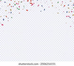 Fireworks and pollen that are often used in promotions and events illustration set. party, diary, decorate, event. Vector drawing. Hand drawn style, Vector confetti png. Multi-colored tinsel, confetti