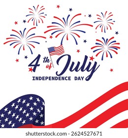 fireworks with a red and blue stars and sparks . United states of america independence day fireworks. Red, blue fireworks for 4th of July. isolated on white. vector illustration
