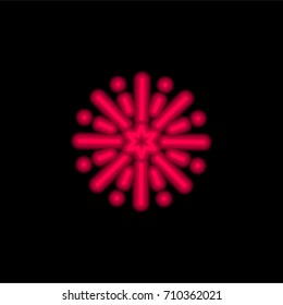 Fireworks red glowing neon ui ux icon. Glowing sign logo vector
