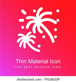 Fireworks red and pink gradient material white icon minimal design