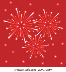 fireworks in the red sky 