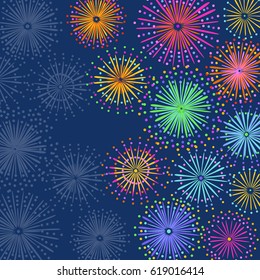 Fireworks Retro Background