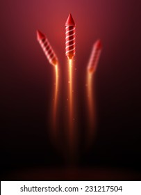 Fireworks rocket background, eps 10