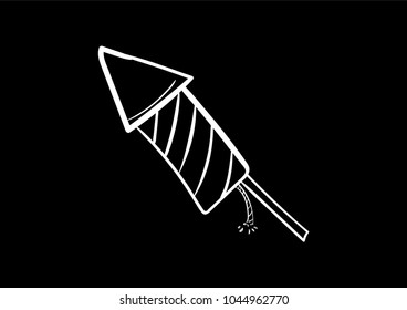fireworks rocket doodle