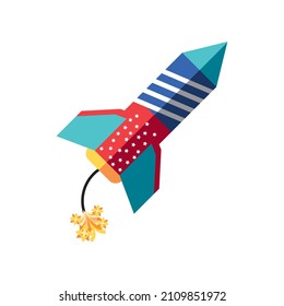 icono de la caricatura festiva del cohete de fuegos artificiales