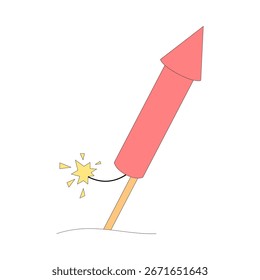 Fireworks. Rocket firecrackers. New Year's theme. Celebration. Vector illustration