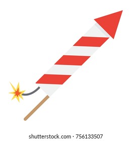 Fireworks rocket flat icon, New year and Christmas, xmas sign vector graphics, a colorful solid pattern on a white background, eps 10.