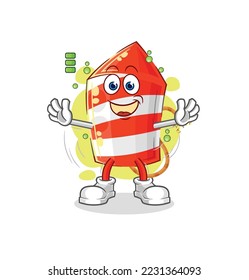 the fireworks rocket full battery character. cartoon mascot vector