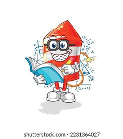 the fireworks rocket geek cartoon. cartoon mascot vector