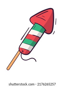 Feuerwerkskörper-Rakete-Symbol einzeln