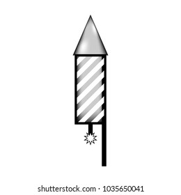 Fireworks rocket icon on white background. Vector illustration.