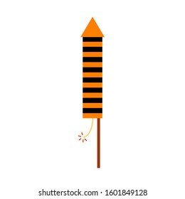 Fireworks rocket icon on white background. Vector illustration.