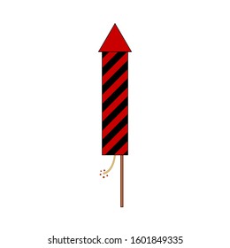 Fireworks rocket icon on white background. Vector illustration.