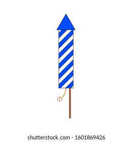 Fireworks rocket icon on white background. Vector illustration.