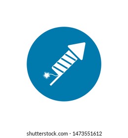 Fireworks rocket icon. Simple flat symbol. Perfect pictogram illustration on white background.