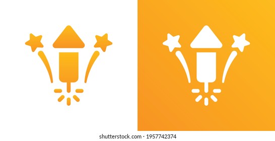 Fireworks rocket icon vector illustration for a celebration.