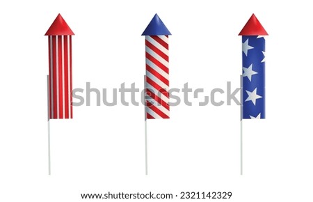 fireworks rocket isolated on black background