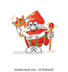 the fireworks rocket king vector. cartoon character