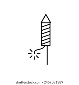 Fireworks Rocket line icon. vector simple flat illustration on white background..eps