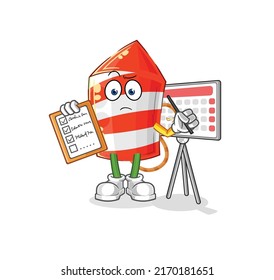 the fireworks rocket schedule list vector. cartoon character