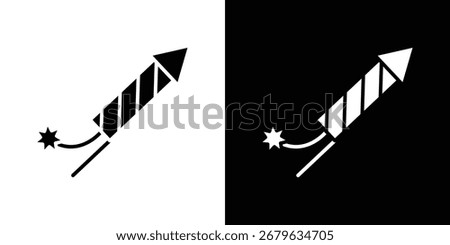 Fireworks rocket sign logo. simple graphic symbols