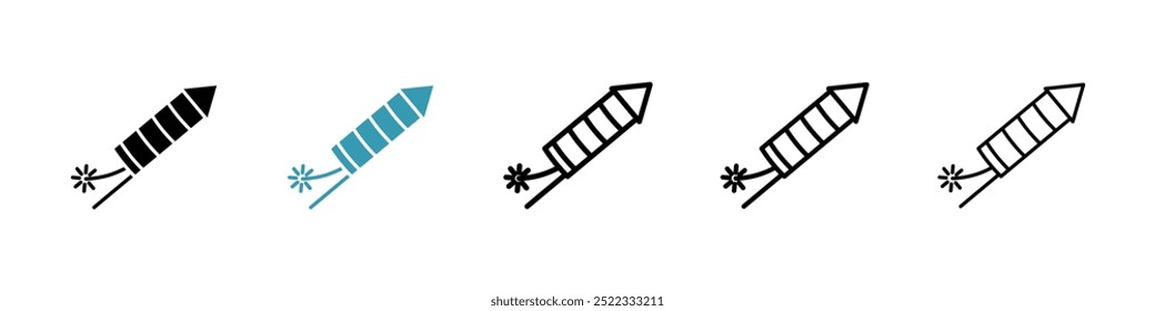Fireworks rocket sign set. vector illustration for apps and web designs