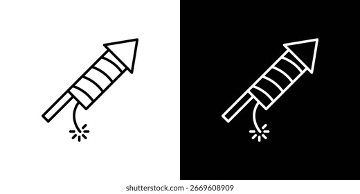 Fireworks rocket signs symbol template for graphic and web design collection logo vector illustration