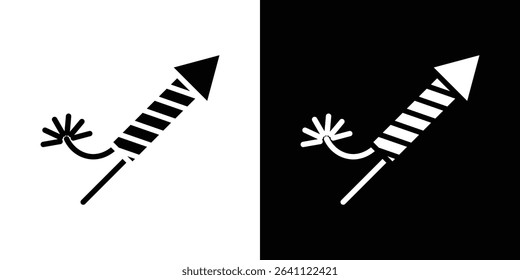 Fireworks rocket signs symbols. Vector illustration.